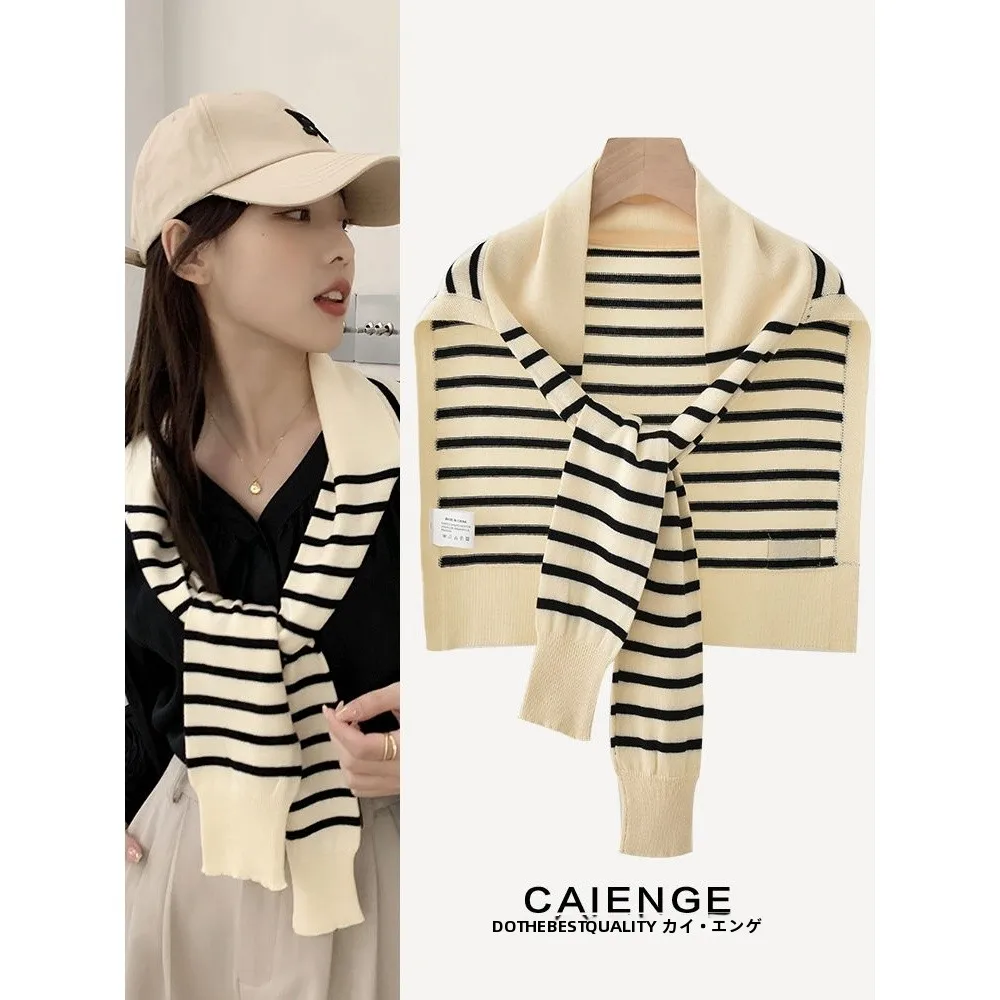 elegante-xale-de-ombro-listrado-de-trico-feminino-saia-de-verao-de-alta-qualidade-estilo-coreano-para-todas-as-estacoes