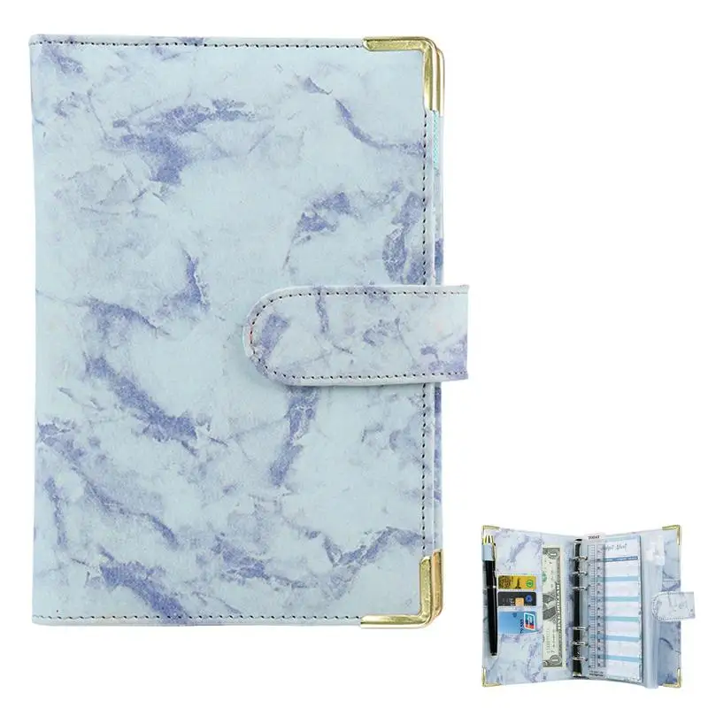 

A6 PU Leather Notebook Binder Money Organizer For Cash Bills Coupon Loose Leaf Personal Planner Binder For A6 Filler Paper PU