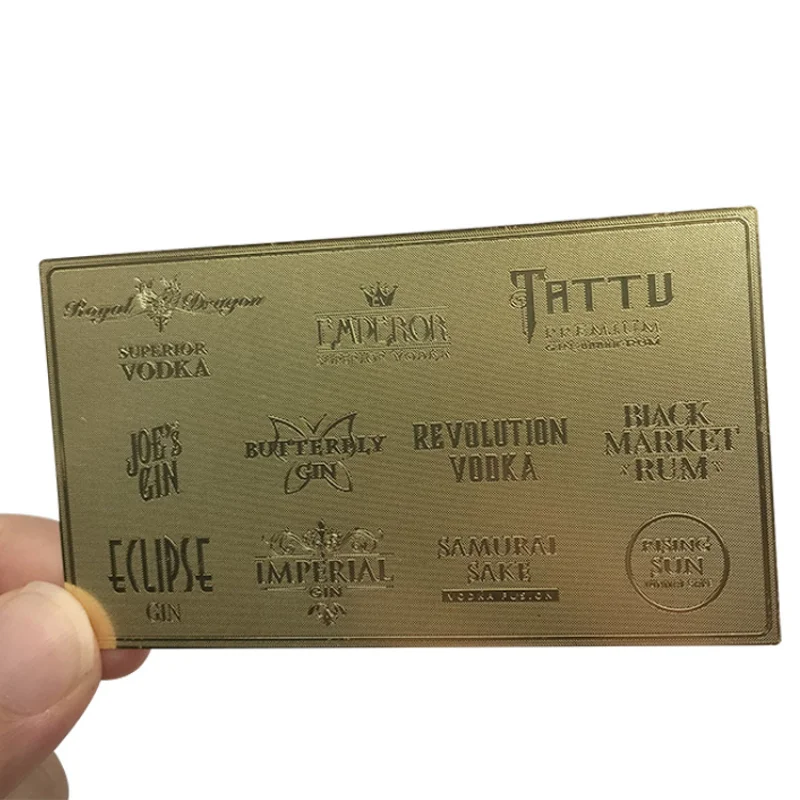 10 0.pieceshot sale low MOQ design custom embossed logo digital printing stainless steel metal business card souveni