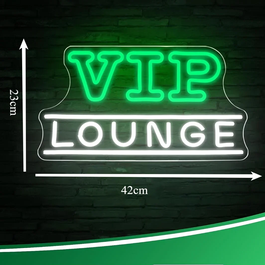 VIP Lounge Neon Sign LED Wall Art USB Powered Acrylic Lamp Premium Party Theme Decor Home Bedroom Living Room Bar Club Light