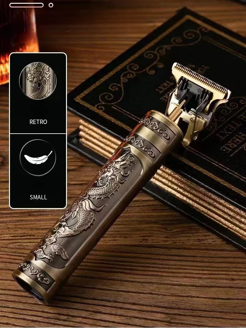 2026 T9 HairClipper Beard Shaving Body Hair Trimmer Clippers Electric Machine Men Haircut Machine 0mm Barber ShaverDragon Carved