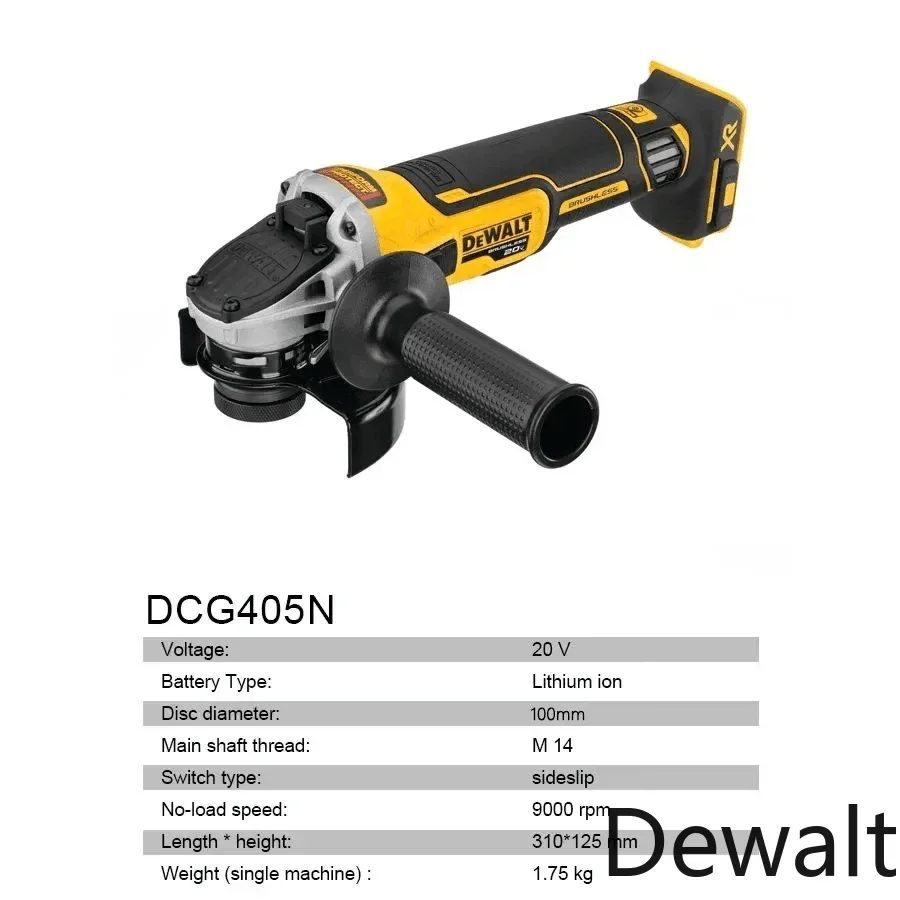 DEWALT DCG405N 20 فولت ماكينة قطع طاحونة زاوية لاسلكية قابلة لإعادة الشحن أدوات كهربائية محمولة (أداة كسر)