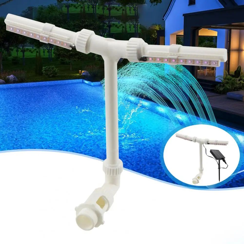39cm Solar Pool Fountain With RGB Color Changing Lights Adjustable Pool Sprinkler Remote Control Swimming Pool Waterfall Sprayer