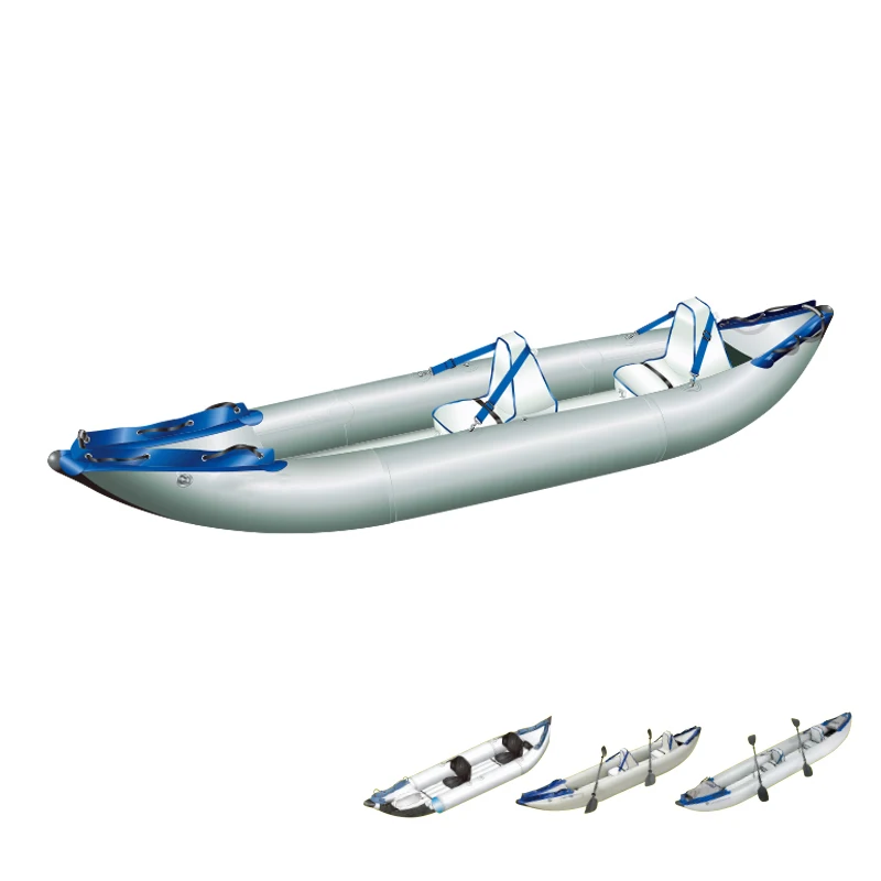 

OEM Customized Logo High Quality Fishing Sea Inflatable Pedal Canoe Kayak 2 Person Fishing Kayak Boat For Water Sports