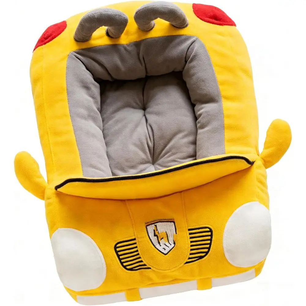 Stylish Deluxe Yellow Sports Car-Shaped Dog Bed, 27x20x11 - Cozy & Warm for Pets