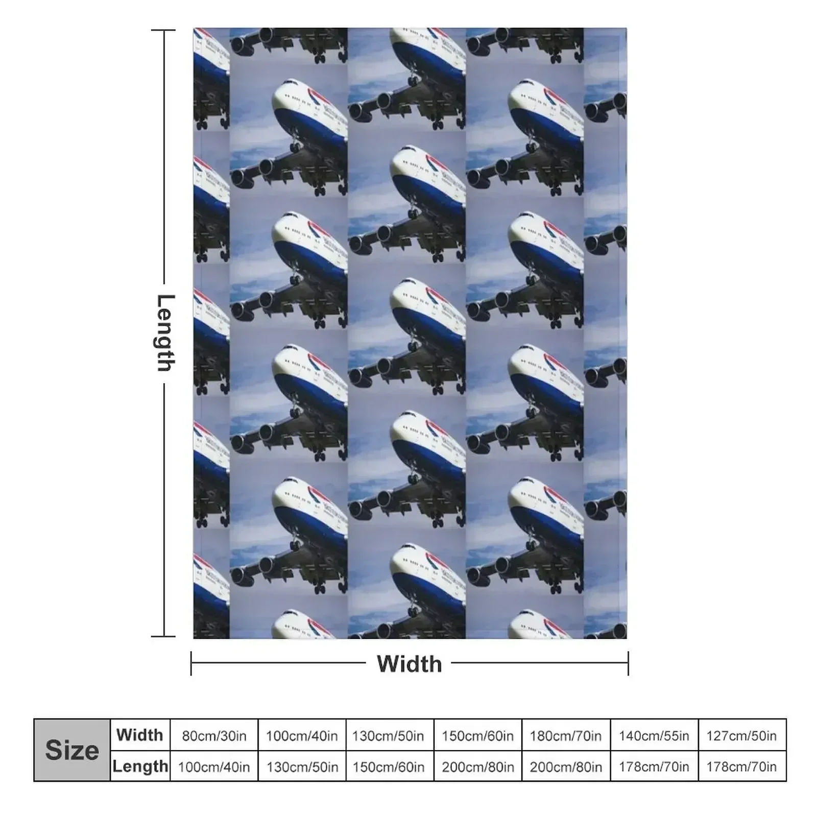 British Airways B747 Throw Blanket couch cozy soft plush fuzzy picnic outdoor blanket
