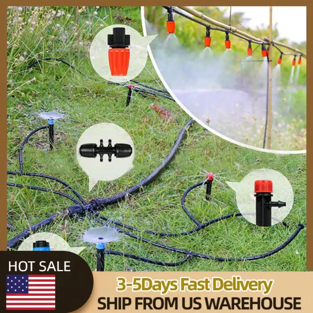 

Комплект быстроразъемной системы капельного орошения 200 футов с шлангом для орошения 1/4 дюйма и 1/2 дюйма для газона в теплице, дворе