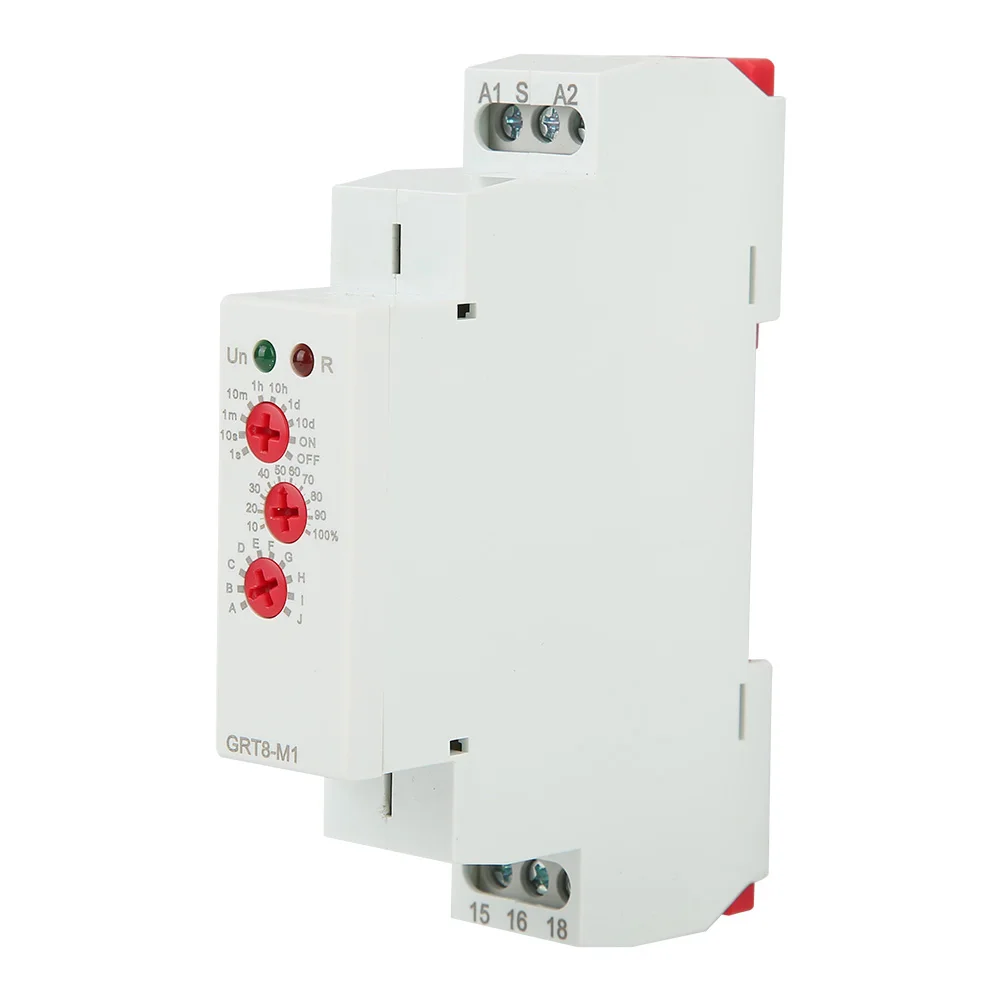 Delay Relay GRT8-M1 Multifunctional Delay Time Relay with 10 Functions DIN Rail Mount AC/DC 12V~240V Time Relay Delay Time Relay