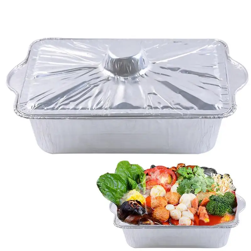 Round Aluminum Pans With Lids Portable Food Container Air Fryer Liners Dishwasher Safe Foil Baking Pans Oven Box for Baking