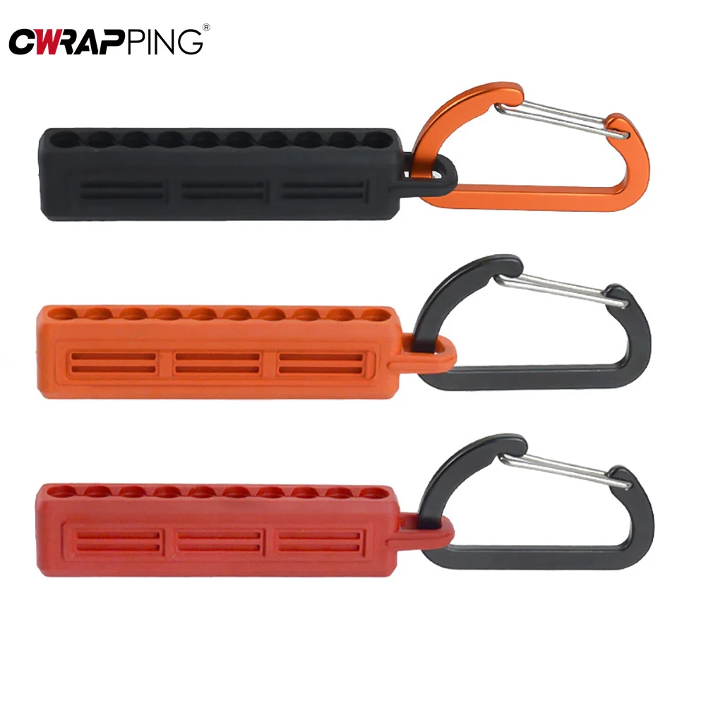 Organizer na bity do wkrętaka z karabińczykiem, plastikowy pojemnik na wiertła, klips do przechowywania wierteł do użytku na zewnątrz, 3 kolory