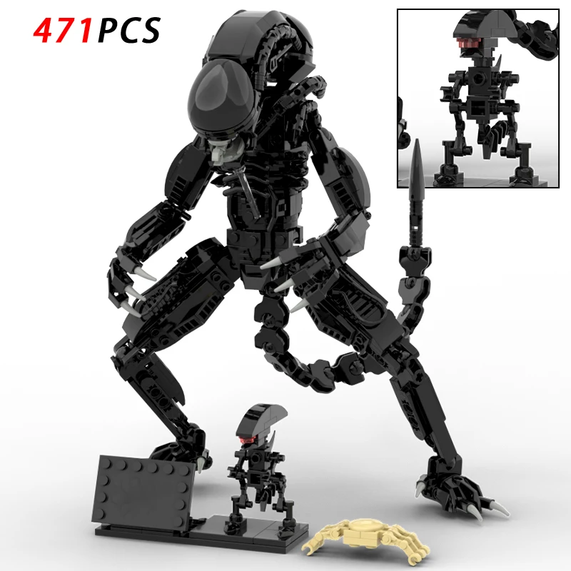 Movie Series Alienes Xenomorph Animation Figures Mech Robot Model Building Blocks Hobbies Ideas collectible Toys for Kid Gift