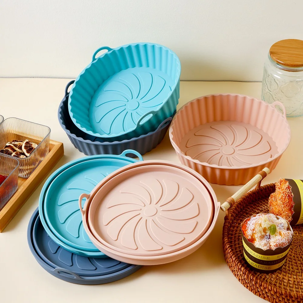 Foldable Air Fryer Silicone Mat, Reusable Food, Heat Resistant, Safe Air Fryer, Special Basket, Non-Stick Baking Pan
