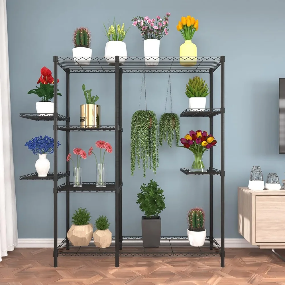 

8-Tier Plant Stand for Indoor Outdoor,Large Reinforced Tall for Multiple Plants Plant Rack,Adjustable Plant Stands Suitable