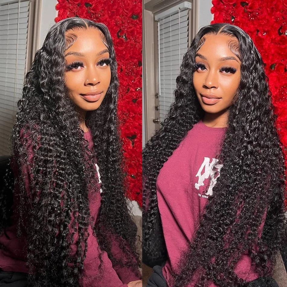 

30 40 Inch Curly Deep Wave Frontal Wig 13X6 Hd Lace Frontal Wig 13X4 Water Wave Lace Front Human Hair Wigs 250 Density