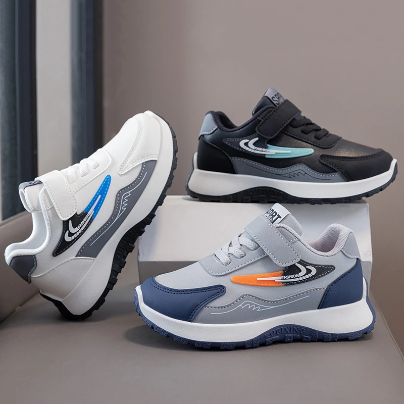 Children's Sneakers Kids Fashion Design White Non-slip Casual Shoes Boys Girls Hook Breathable Sneakers Toddler Outdoor Shoes
