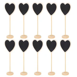 10 Pcs Message Board Removable Name Plates Heart Chalkboard Nameplates Sign with Easel Stand Mini Blackboards Household