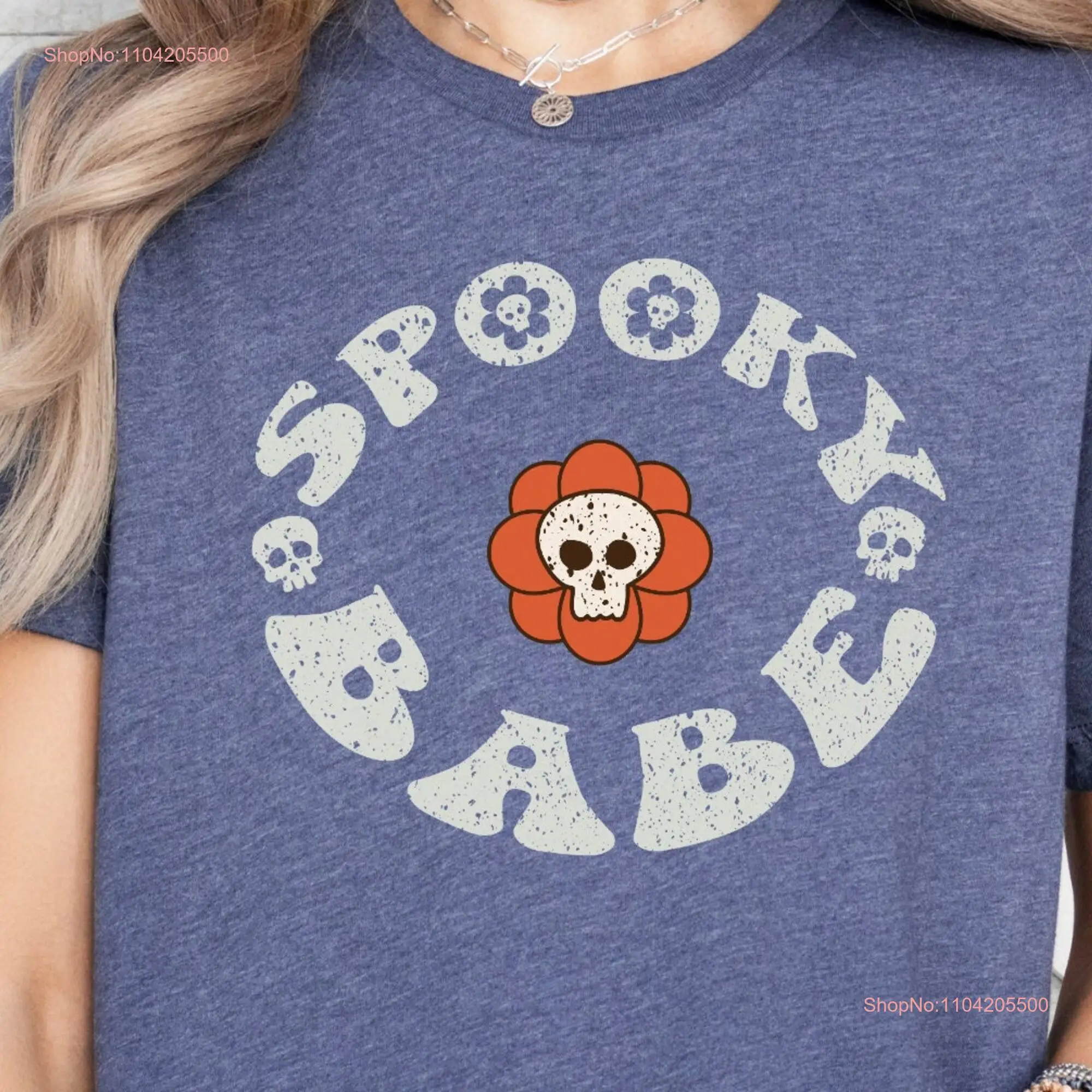 Spooky Babe T Shirt Halloween GhosT Party Trick Fall Season long or short sleeves