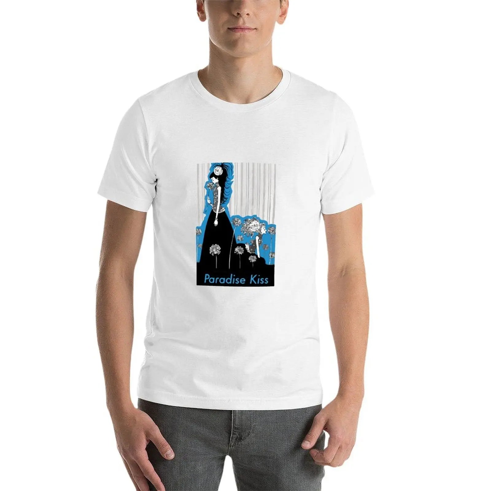 تي شيرت رجالي تي شيرت 100% قميص رجالي فاخر تي شيرت الجنة ماركة فاخرة تي شيرت رجالي قطن ماركة عالية الجودة أزرق #3