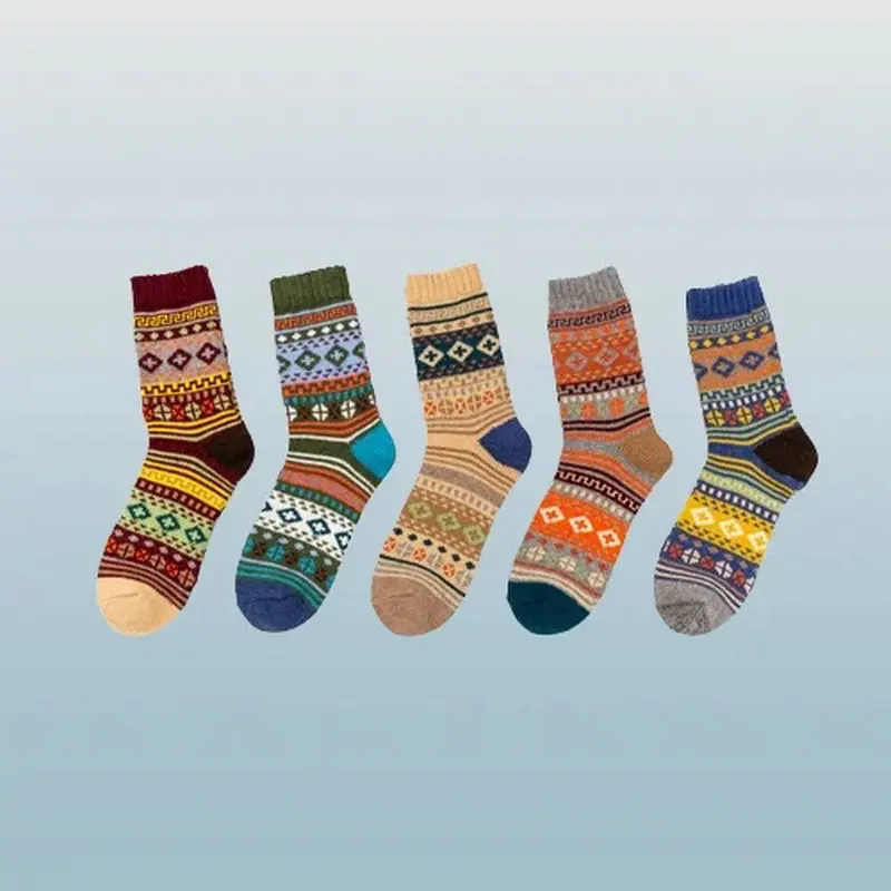 5/10 Paar dicke warme Damen Kaninchen Wolle Socken neue literarische Folk-Stil Kaschmir trend ige Socken hochwertige Damen Socken