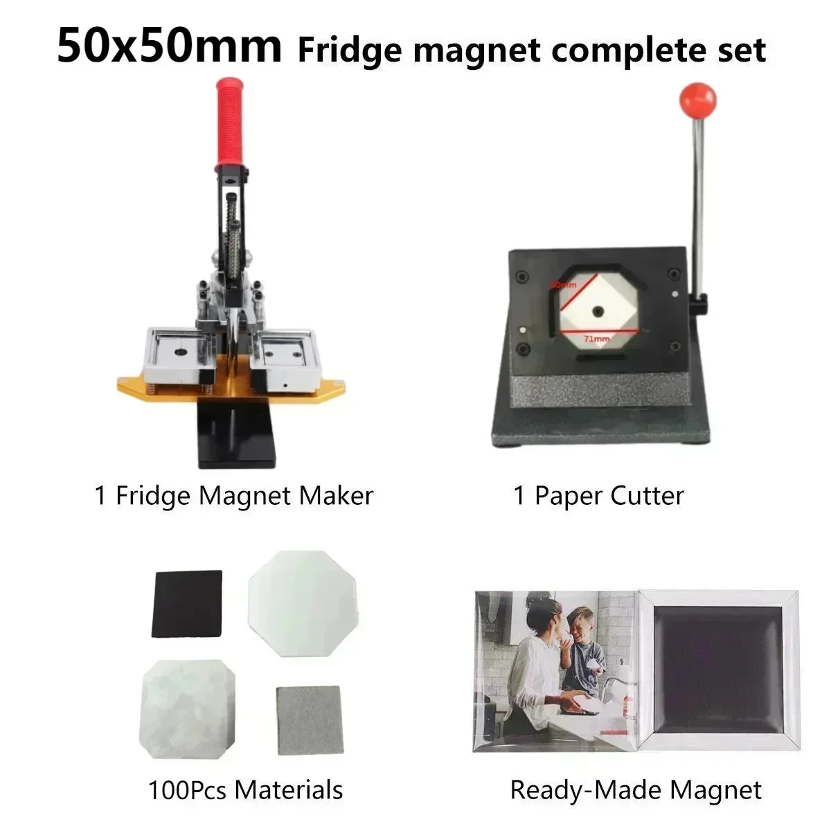 Square Refrigerator Sticker Press Making Machine 50×50mm Fridge Magnet Maker Machine Magnetic Material Patch Press Machine