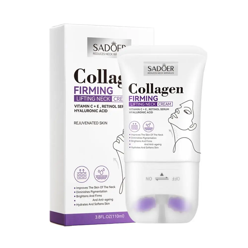 Collagen Firming Neck Cream Lifting Moisturizing Message Roller Neck Beauty Cream Non-greasy Improve Dull Rough Daily Neck Care