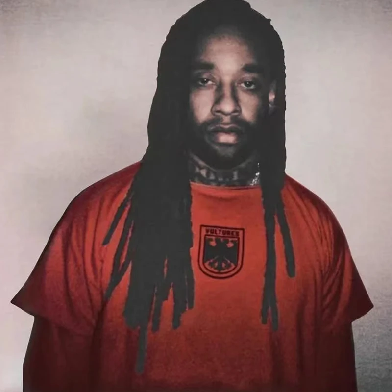 تي شيرت YZY Kanye بأكمام طويلة تي شيرت أحمر للرجال والنساء مقاس كبير تي شيرت #1