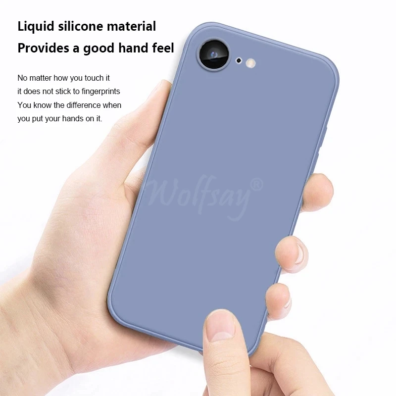 Para iPhone 16e Funda de silicona líquida de goma lisa Funda protectora de teléfono para iPhone 16e Funda para iPhone 16 E SE 4 2025