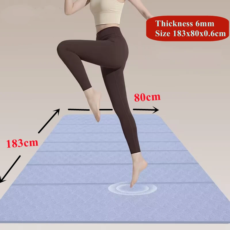 

183x61cm Yoga Mat 6mm Anti-Slip Fitness Mat Training Mat Pilates Skin Friendly Fitness Non-slip Floor Yoga Training Training