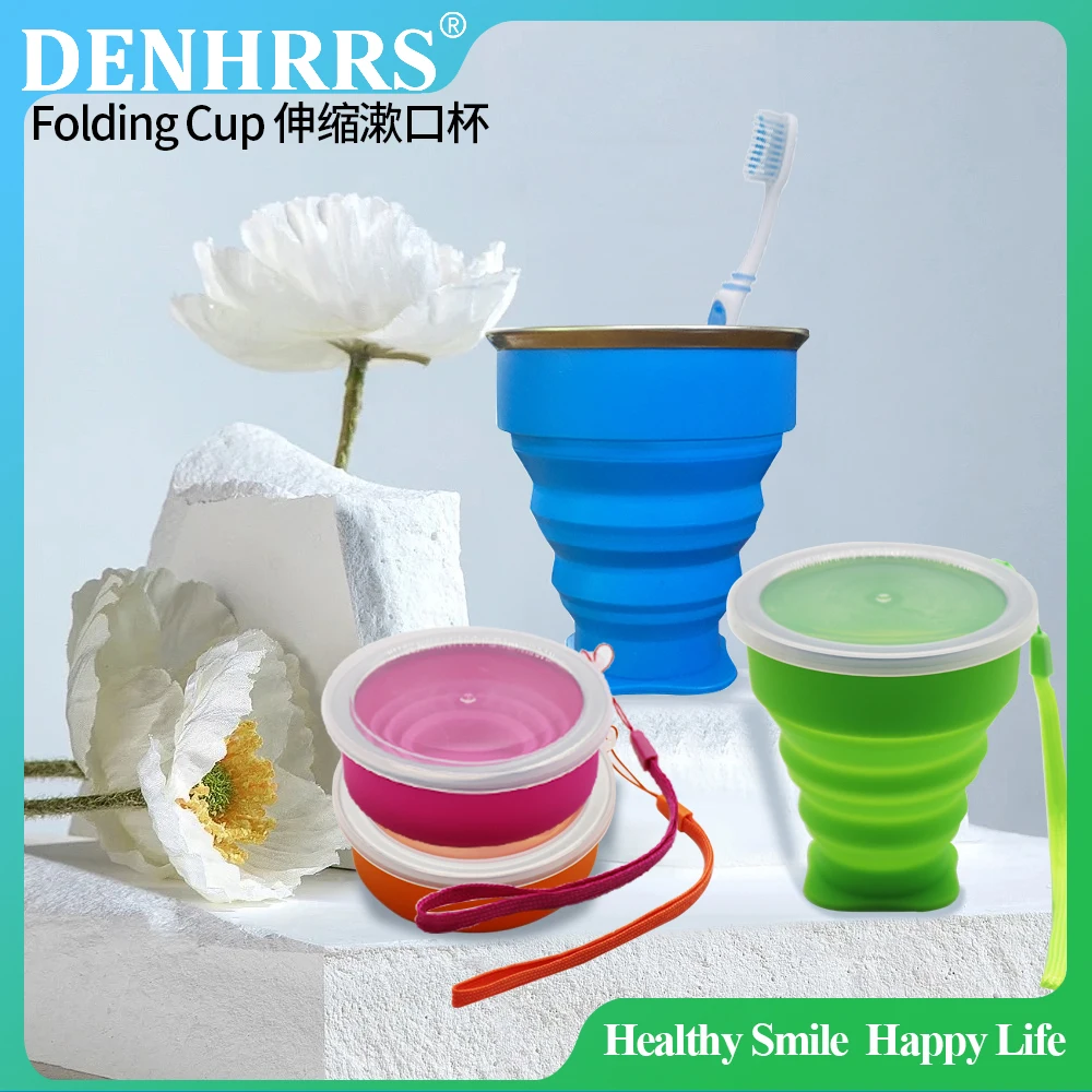 Folding Cups Food Grade Water Cup Travel Silicone Retractable Coloured Portable  Outdoor Travel Cups