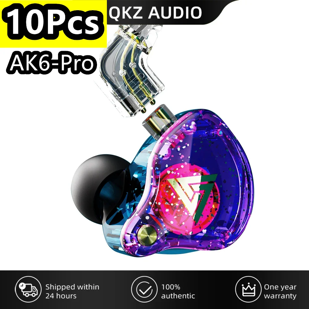 10Pcs QKZ AK6 Pro Original HiFi Sport Headphones For VIP Wholesale Music  Earphones With Retail Box Mic Sport Earbuds