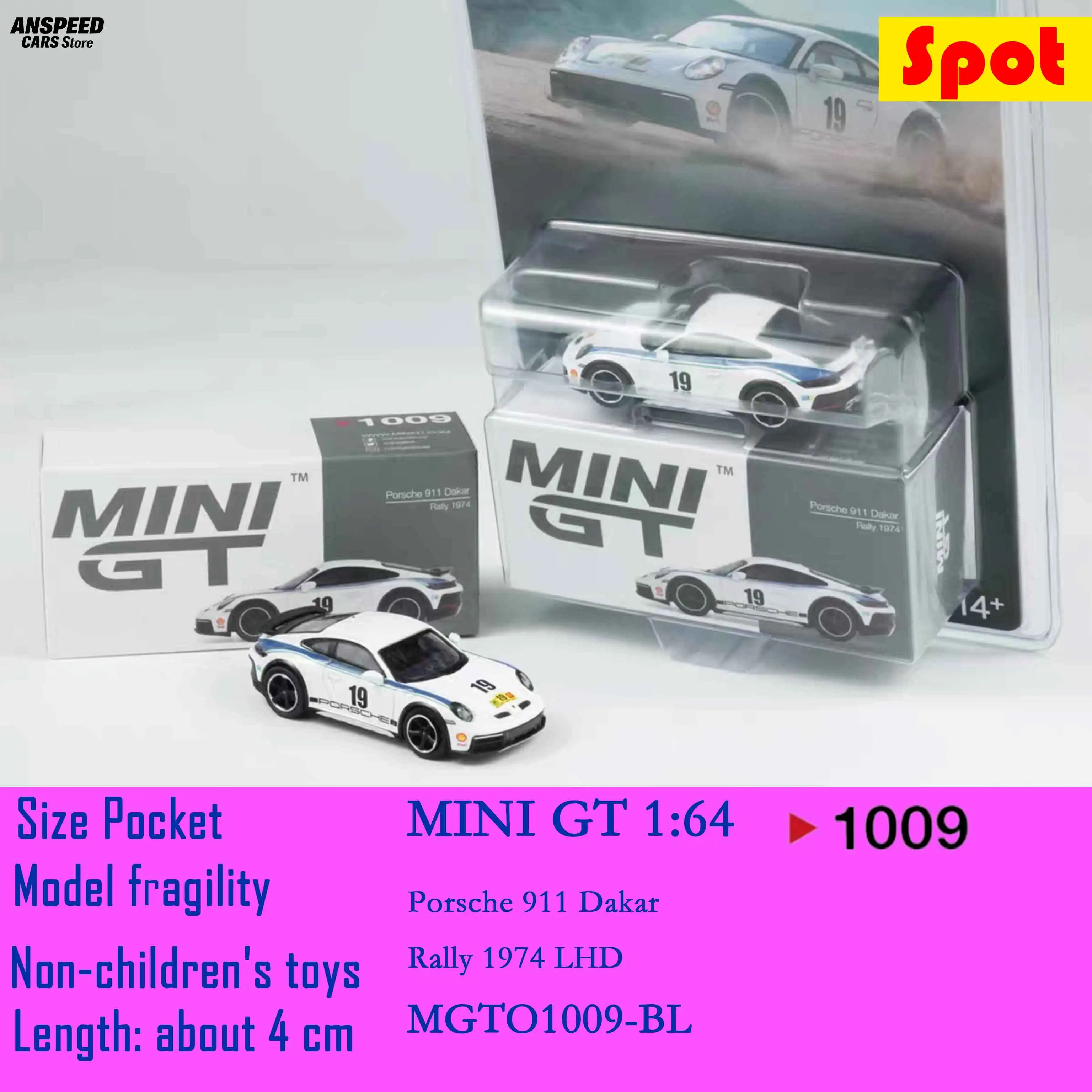

MINI GT 1:64 Porsche 911 Dakar Rally Diecast Car Model MGT01009 Collectible Gift Toy for Adult Fans