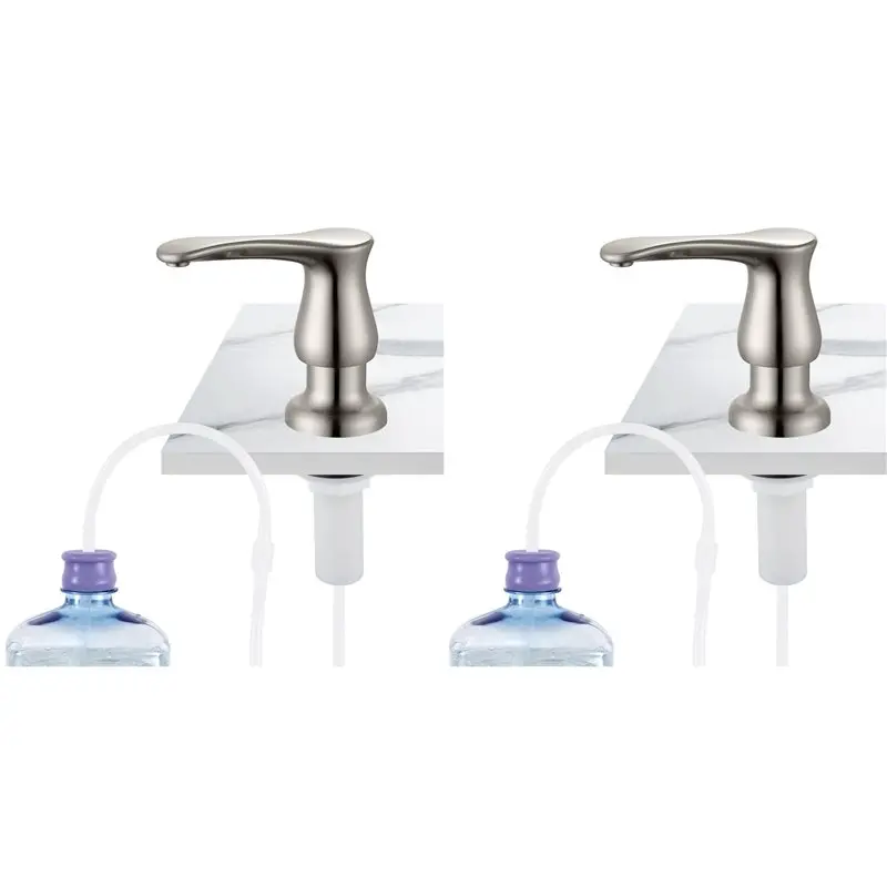 

ABYP 2X Kitchen Sink Soap Dispenser Brushed Nickel,Under-Sink Soap Dispenser With Silicone Extension Tube Kit