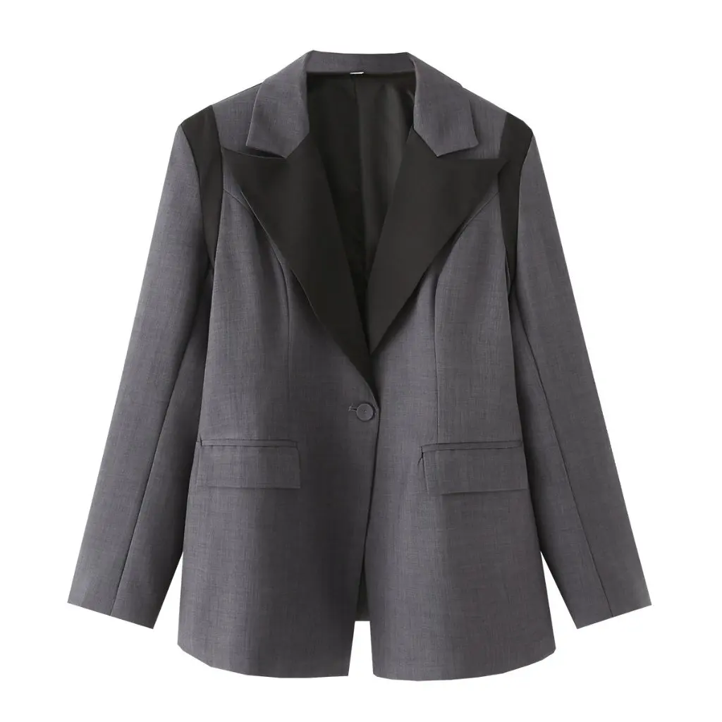 

Women's European And American Style Silk Satin One-Button Suit Jacket French Fashion Wholesale Clothing 2291595
