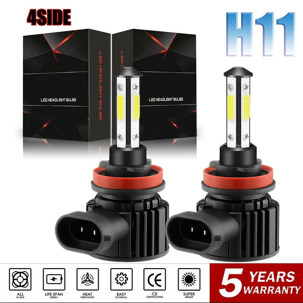 

PAMPSEE 2PCS LED Headlight H7 9006 HB4 H8 H16 9005 HB3 H11 High Low Combo Four-sides Lamp Bulb For Toyota RAV4 2008 2010 2011 F8