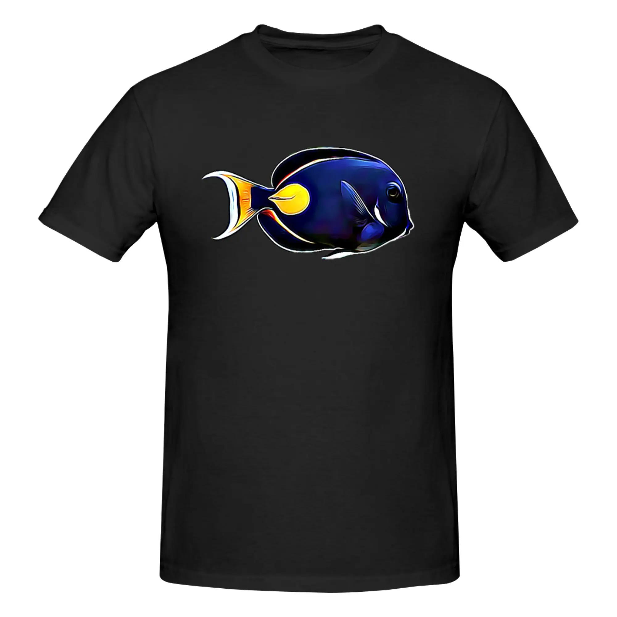 Camiseta divertida con estampado de peces de acuario Achilles Tang Saltwater Reef, camiseta estampada para hombre, camiseta Unisex Vintage