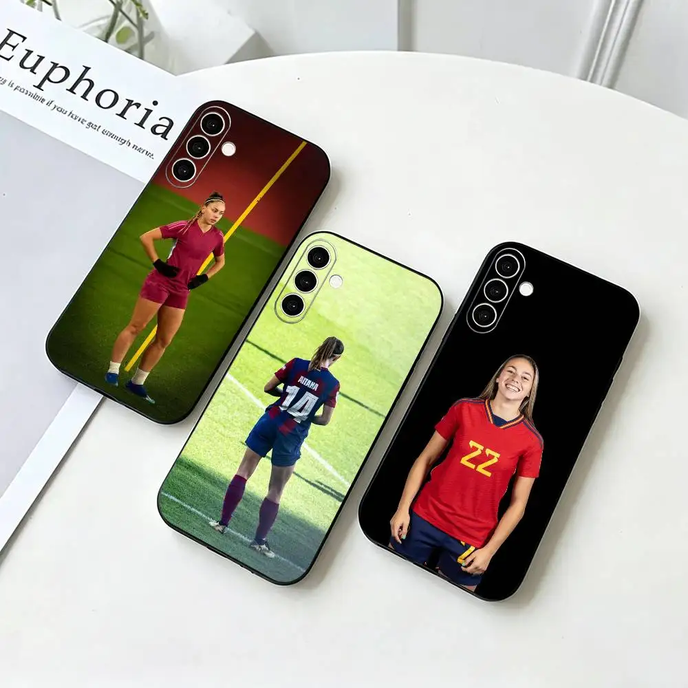 Funda de teléfono Football Star Athenea del Castillo para Samsung Galaxy A73,A72,A71,A70,A53,A52,A51,Otras fundas negras suaves