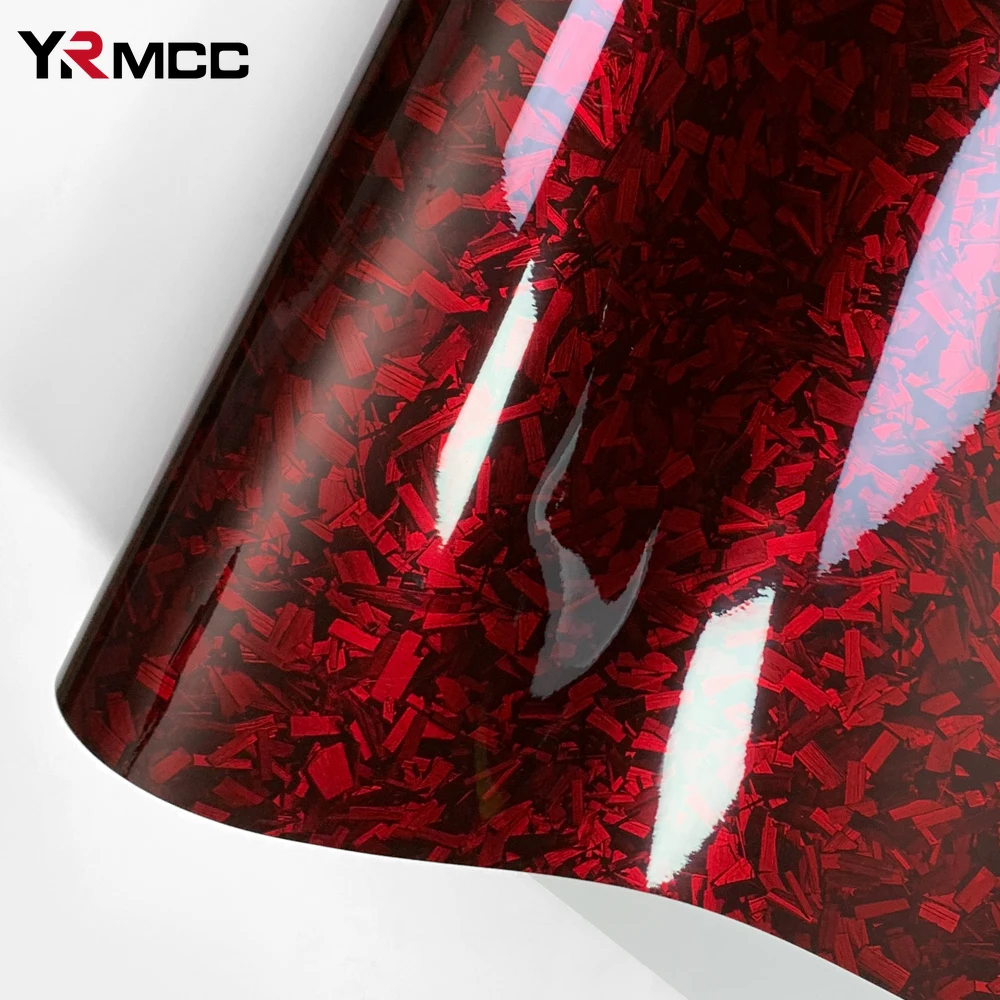 

Car Glossy Forged Flower Carbon Red Film Self Adhesive Waterproof Stickers for Auto Motorcycle Scooter Decal Decorate Wrapping