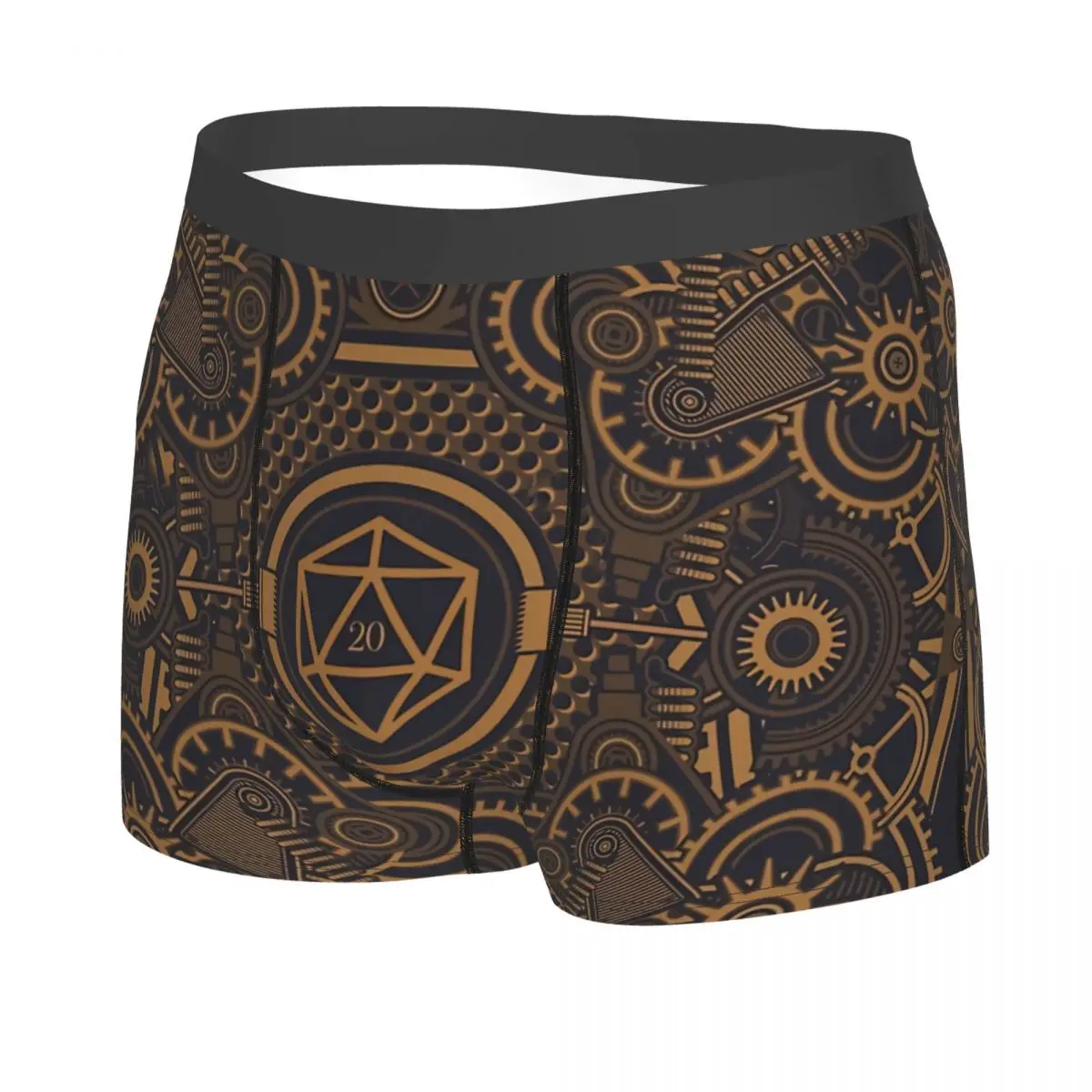 Polyhedral D20 Dice Critical Hit Steampunk Man's Boxer Briefs Underpants Highly Breathable High Quality Sexy Shorts Gift Idea