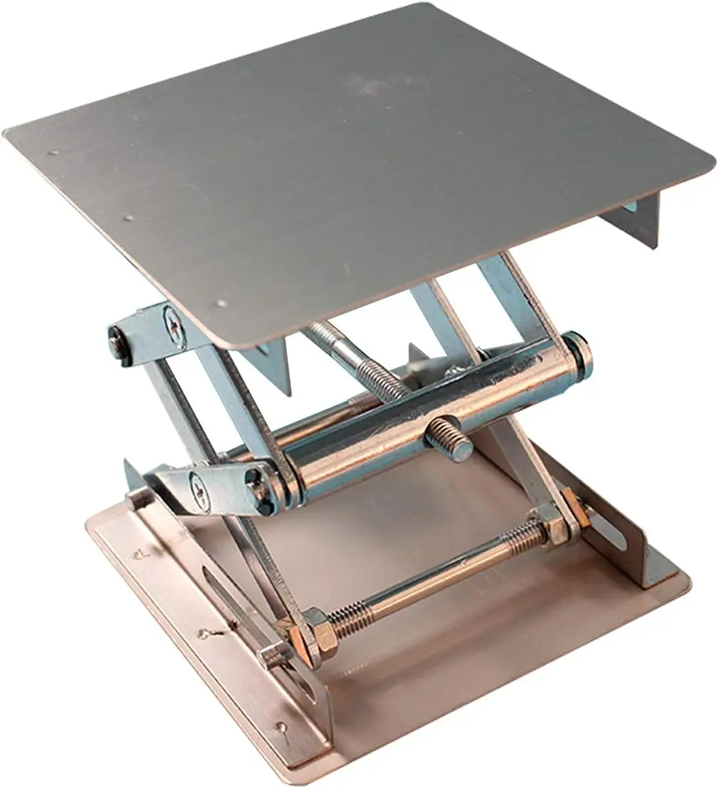 Supporto per martinetto da laboratorio in acciaio inossidabile Mini sollevamento a forbice da 4x4 pollici per attrezzature da laboratorio