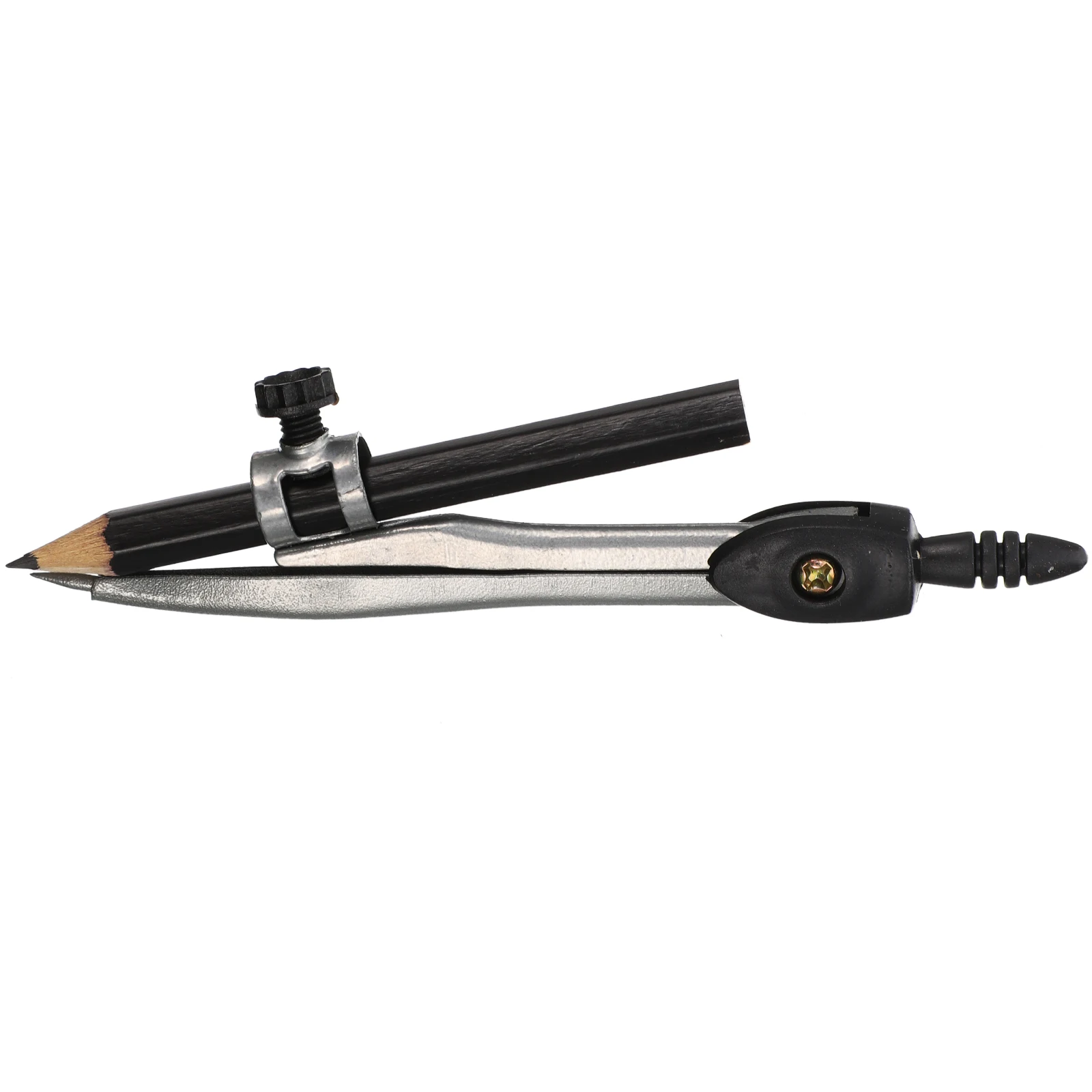 

Precision Metal Compass Pencil Holder for Math Drafting Tools Students Office Workers Shiny Coating Storage Case