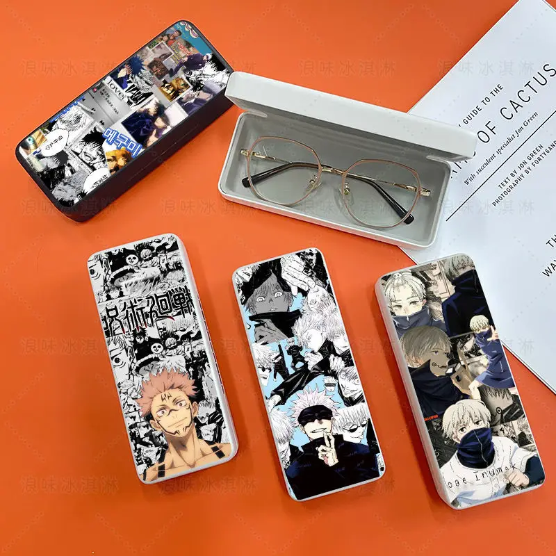 Jujutsu Kaisen Glasses Case PU Hard Shell Anime Eyewear Cases Cover Protective for Men Women Sunglasses Eyeglasses Glasses Box