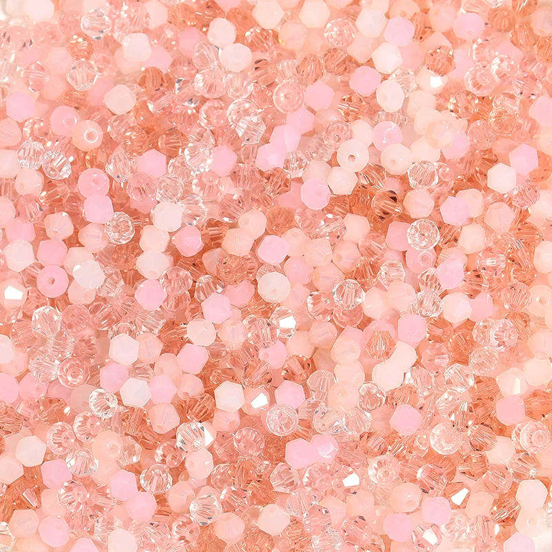 200pcs/Lot Mixed Color 4mm Bicone Beads for Jewelry Making Faceted Glass Shiny Crystal Beads Loose Beads DIY Bracelet