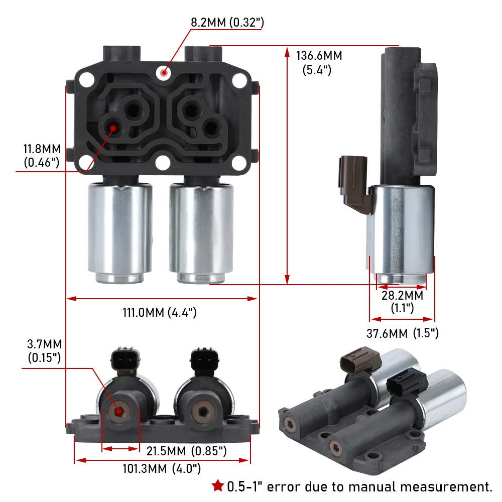 Transmission Dual Linear Solenoid Fit 28260-PRP-014 For Honda Accord/CRV/Acura Auto Replacement Automatic Transmission & Parts