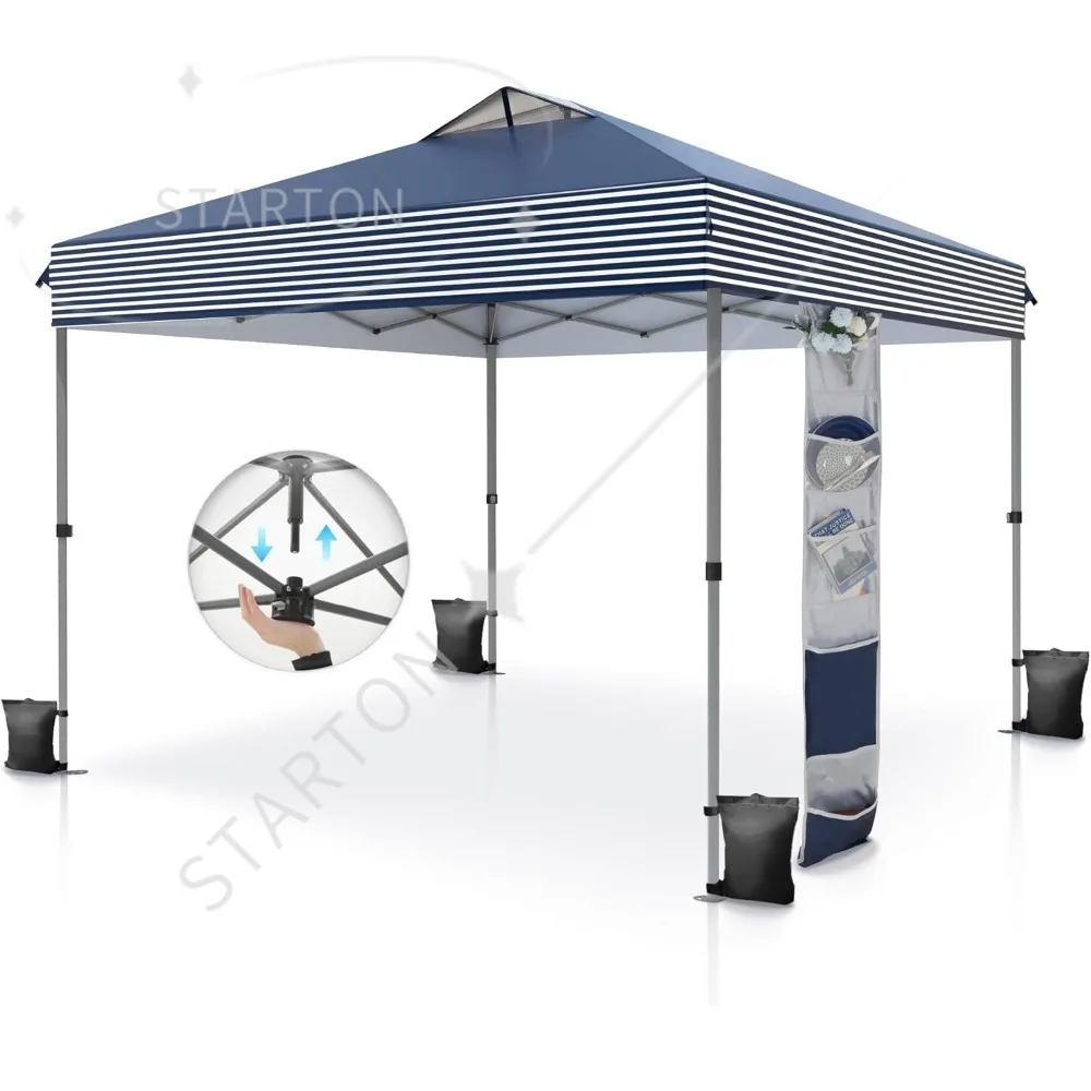 10’x10’ Pop Up Canopy Tent - One Push Setup, Instant Shade Tent with Vented Roof for Beach