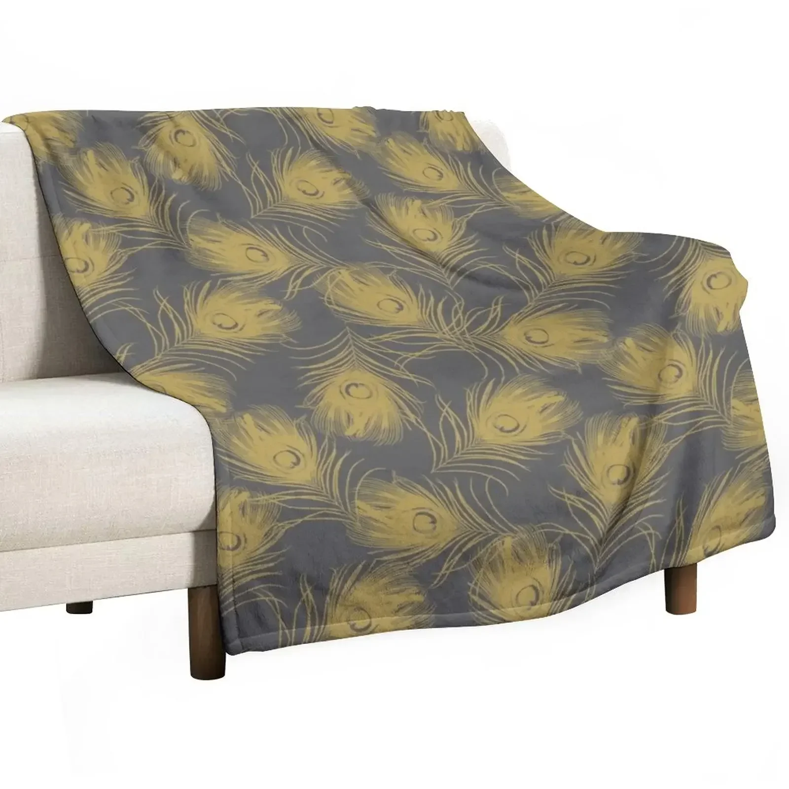 

Peacock Feathers Pattern Throw Blanket Kid'S Sofas Winter beds Custom Blankets