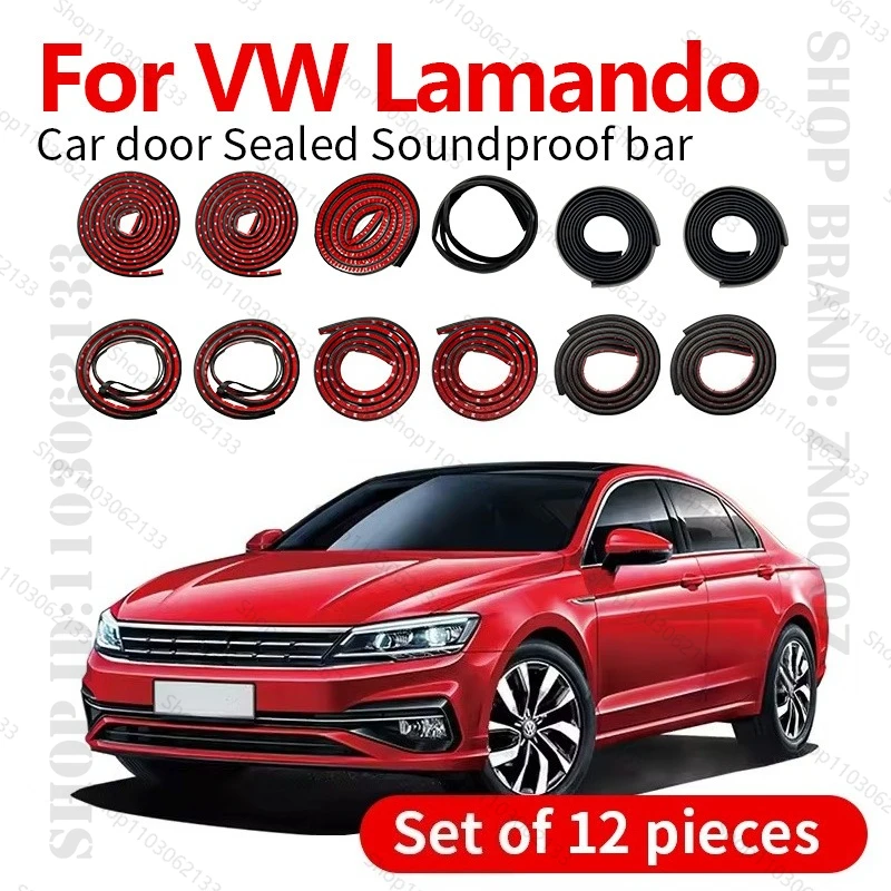

For VW Lamando MQB Car Door Seal Strip Rubber Double Layer Sealing Protector Soundproof Strip Dustproof Seal Strip 12PCS Set