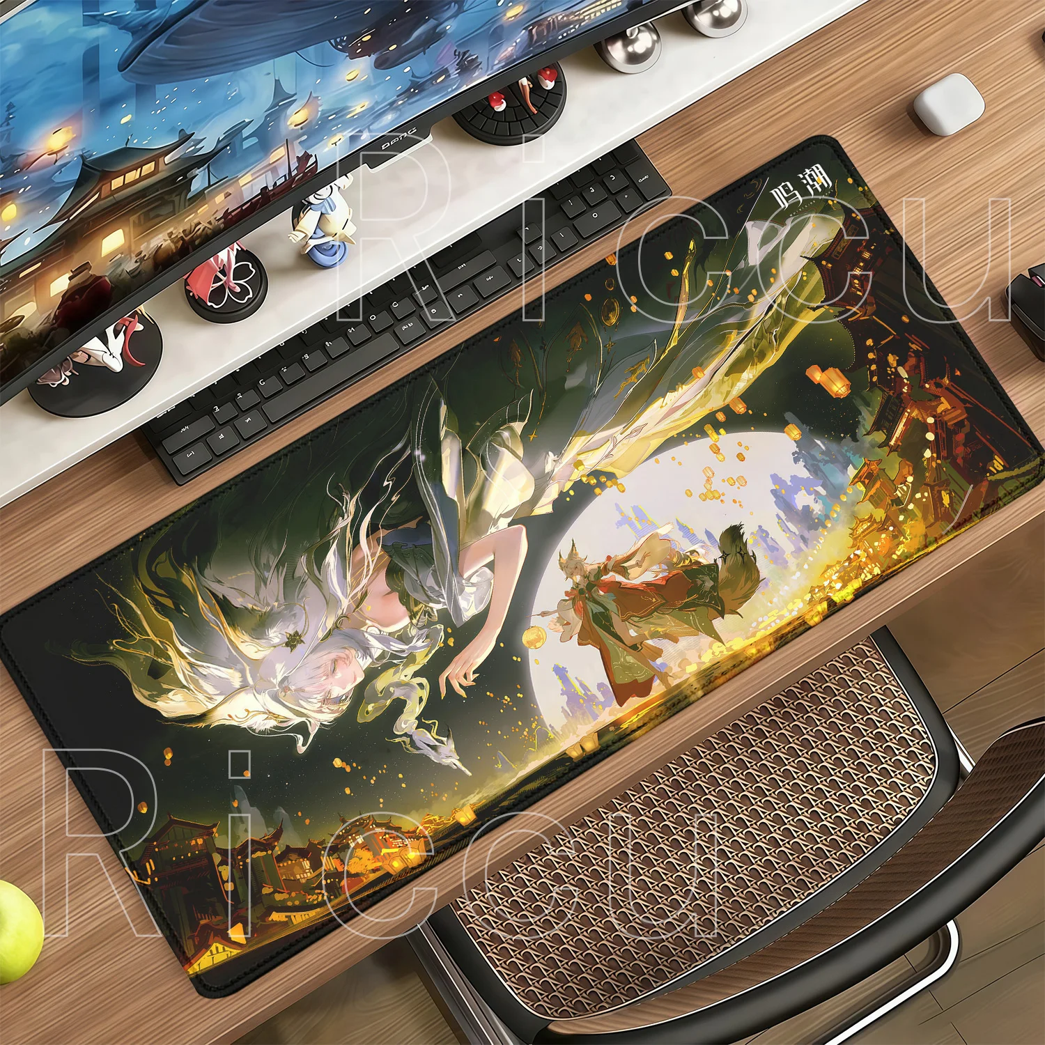 Hsin Wuthering Waves WuWa Mouse Pad XXL PC Gaming Overlock XXL Mousepad Large Non-Slip Base Keyboard Office HD Printing Desk Mat