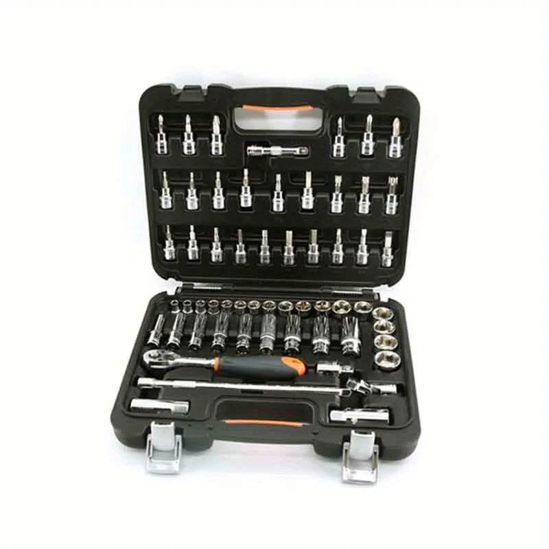 58-Piece Chrome Vanadium Socket Set, 1/4