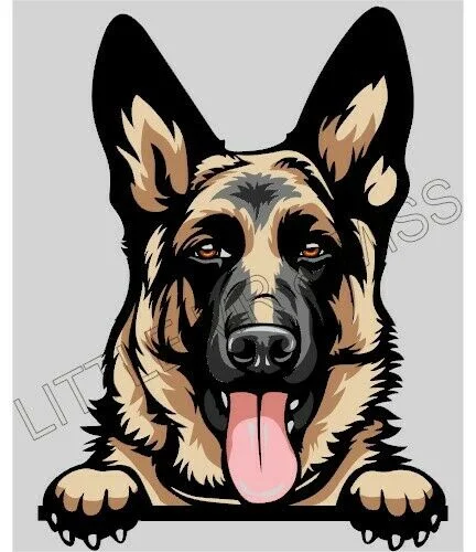 

For GERMAN SHEPHERD Peeking Dog Breed Color Car Window Wall Laptop Sticker