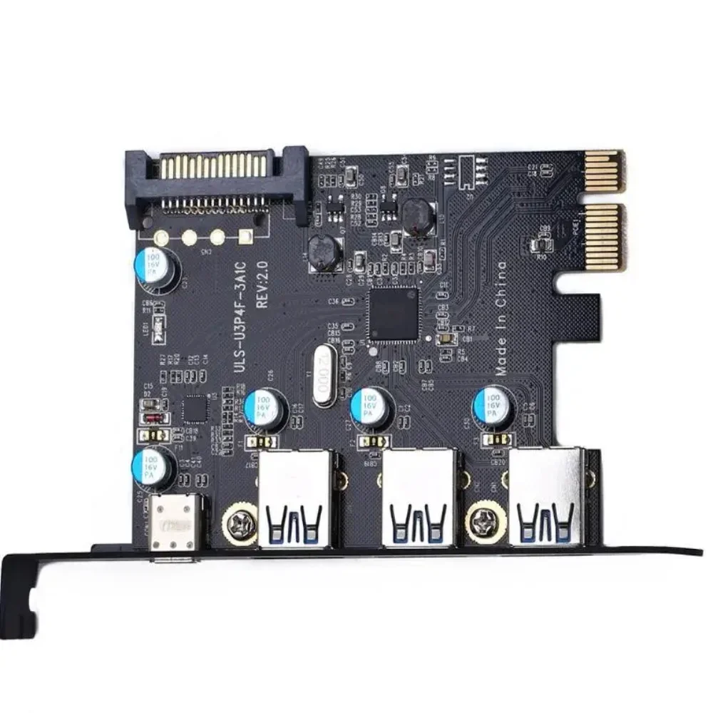 PCI Express Card to 3 PORTS USB 3.0 1 PORT USB3.1 Type C Internal USB 3.0 20PIN  4 Ports USB HUB pcie to Type-c Converter Card